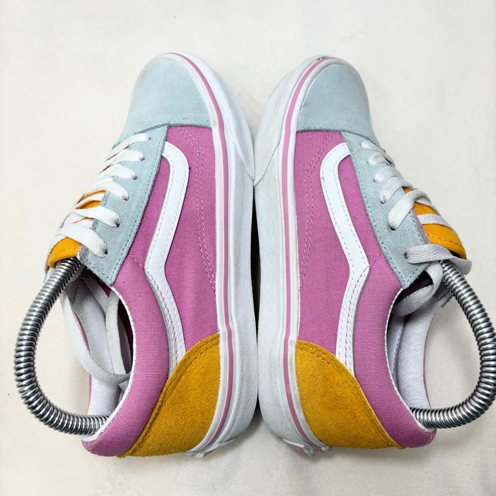Vans Color Block Multi‎ Colored Pink Yellow Blue Vans Junior size 5